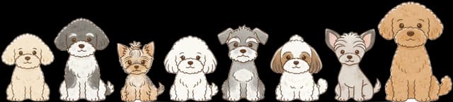 多様な犬種のイラスト